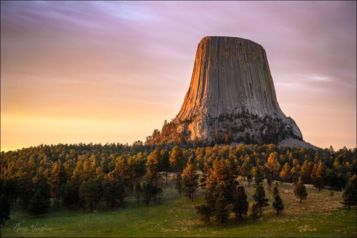 Landform such as devils tower