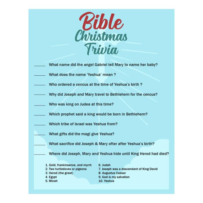 Biblical christmas trivia with answers