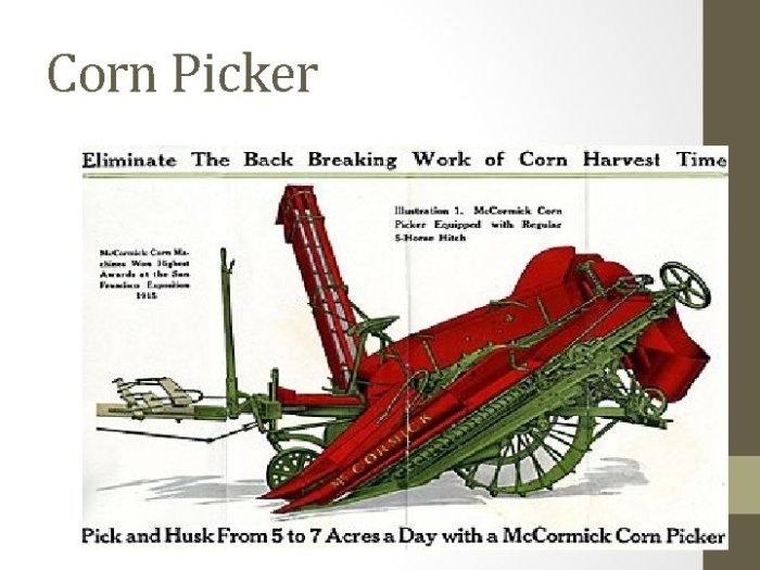 Who invented the corn picker