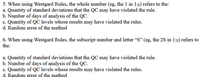 What are the 5 westgard rules