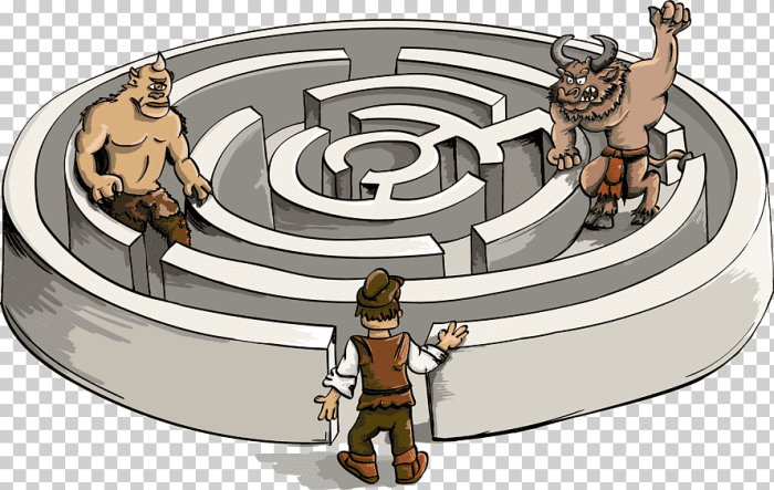 Minotaur theseus kills greek classical labyrinth