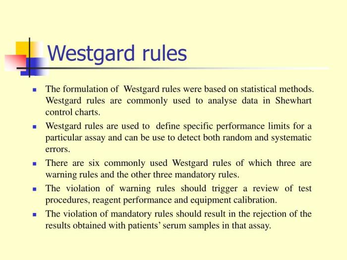 What are the 5 westgard rules