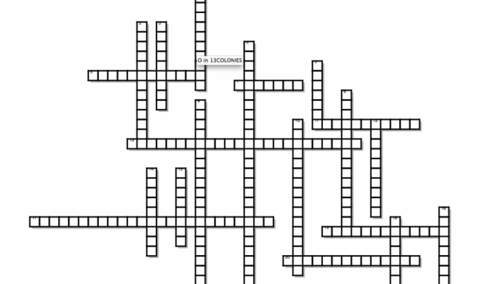 American revolutionary war crossword puzzle